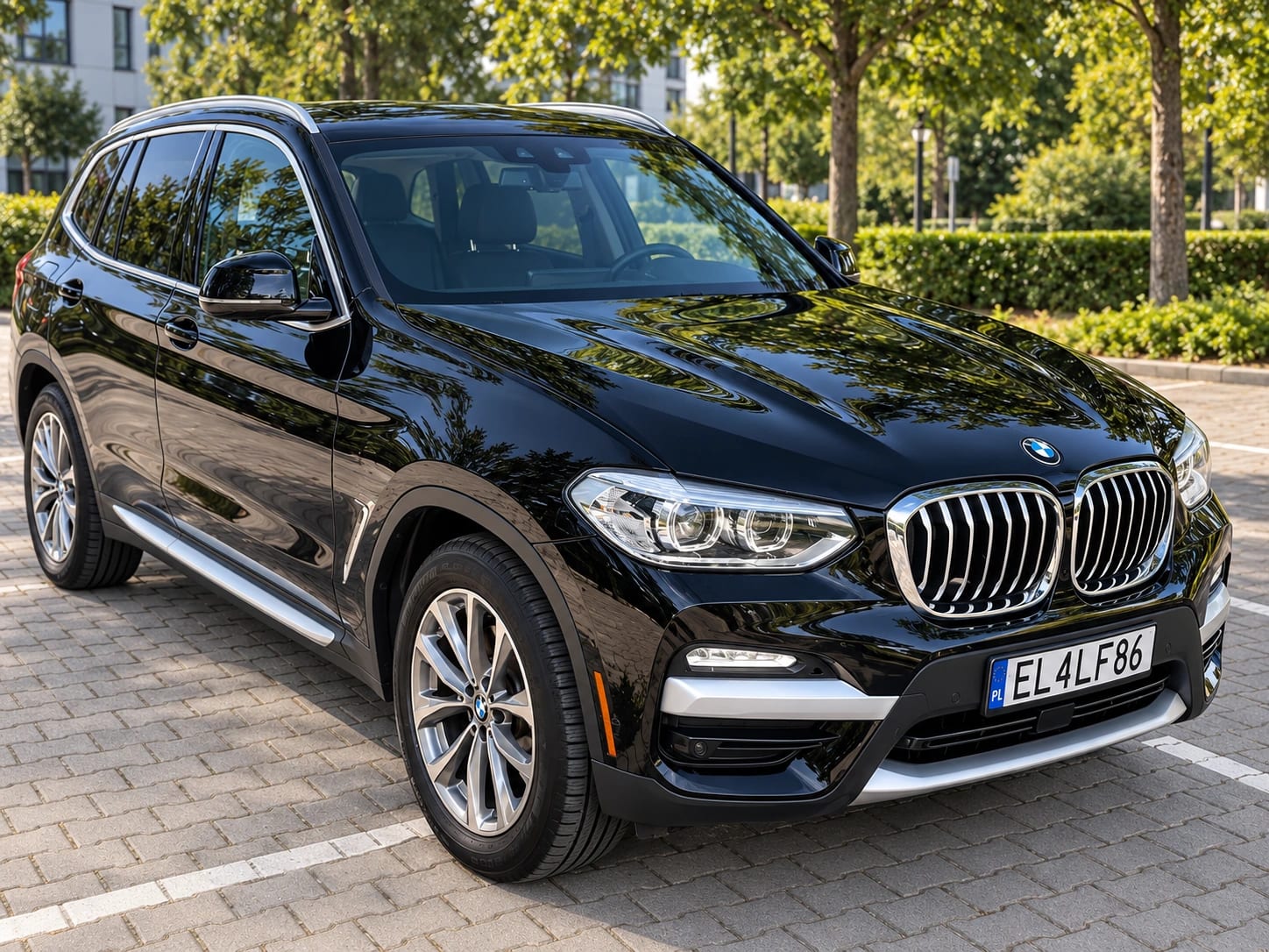 BMW X3 sDrive30i (2019) for rent in Warsaw, front three-quarter view